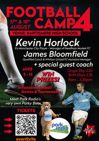 A poster for a football camp.